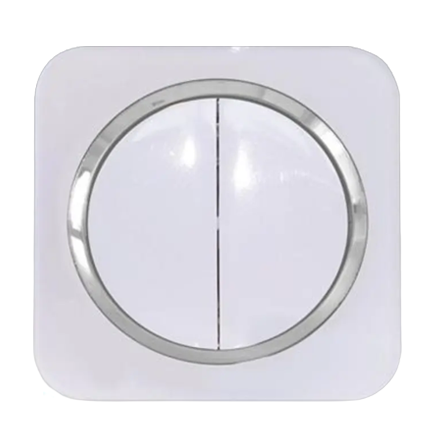 کلید دو پل دلند الکتریک مدل آدا سفید زه نقره ای
