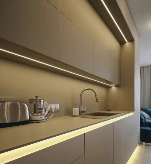 لاین نوری بدون لبه کابینت و TVوال با ابعاد mm 16X16 برند عمادلایت
